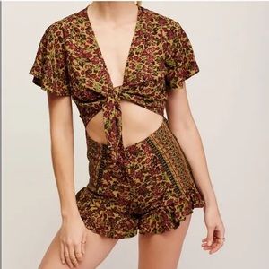 Free People Tie Front Romper